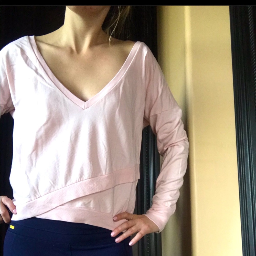 Fifty nine pink mock wrap sweater